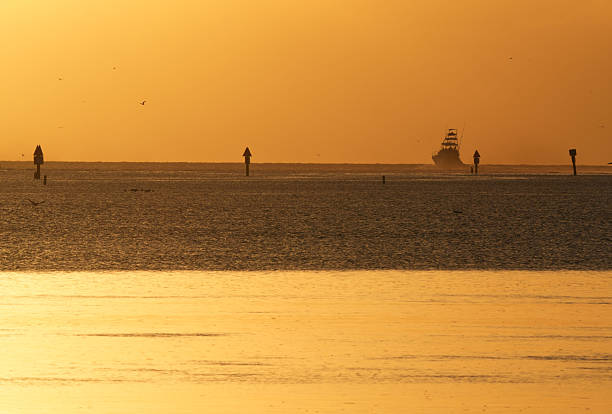 Sunrise on the Atlantic Ocean along the East Coast of the United States known as the Treasure Coast in St. Augustine, Florida.