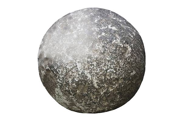 A gray stone ball on a white background, ideal for use in business presentations or educational materials.