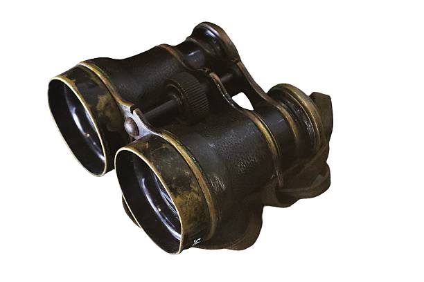 A pair of binoculars stacked on top of each other, potentially for storage or display.