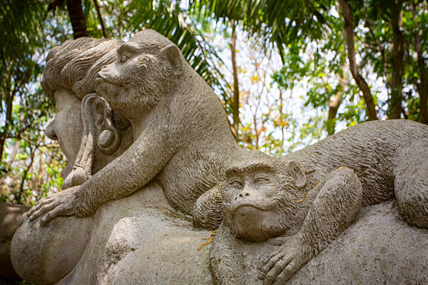 Monkey sculpture in Ubud, Bali, Indonesia