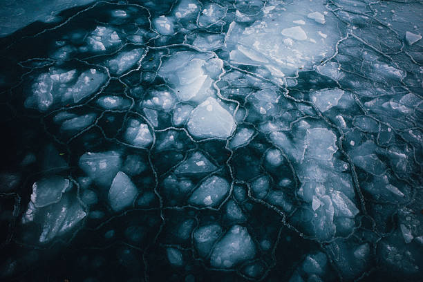 Large ice formations and frozen sections cover Copenhagen Harbor in Denmark during an unusual winter cold snap on February 3, 2026. The extreme cold temperatures have created dramatic ice patterns across the normally navigable waterway. The frozen harbor demonstrates the impact of severe winter weather conditions affecting Copenhagen's maritime areas.