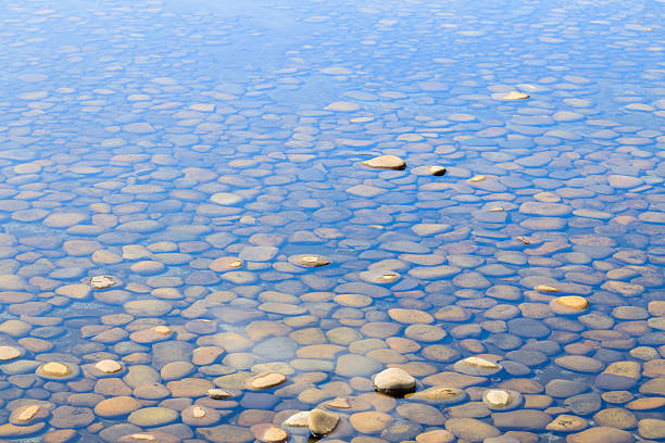 pond water pool design perspective ground surface with stones background tranquil concept image
