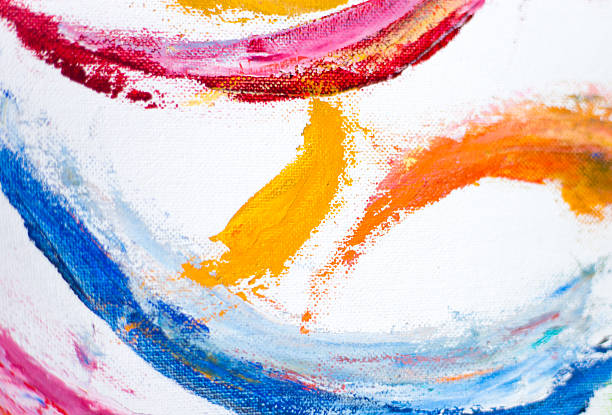 Vibrant Abstract Painting/Background: Energetic Sweeps Blue Red Orange