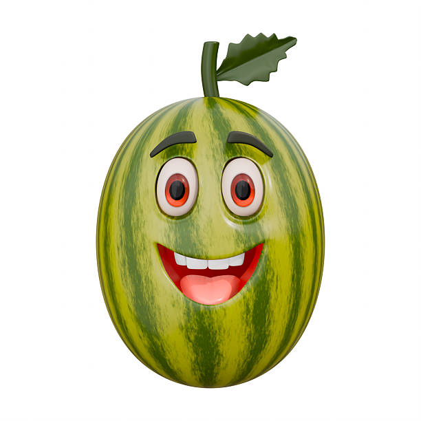 Smiling Watermelon Mascot with Expressive Eyes, Fun Cartoon Fruit Character Isolated on White Background. 3D Illustration