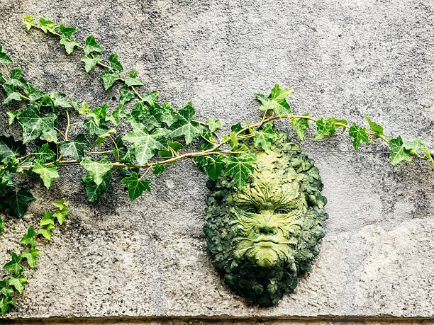 Stone face, fountain with three masks, Lourmarin, Vaucluse