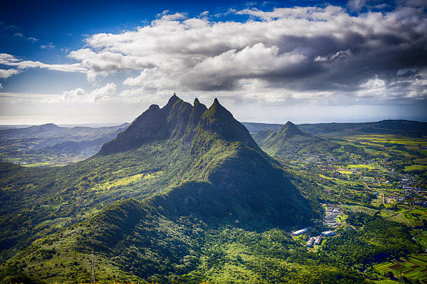 Aerial voew from Le Pouce Mountain in Mauritius