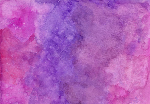 This abstract background was created using watercolors on paper. The main colors are shades of purple and pink. There is a texture of water flow. Great for a background and can easily be turned vertical.