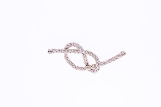 natural fiber rope on white background