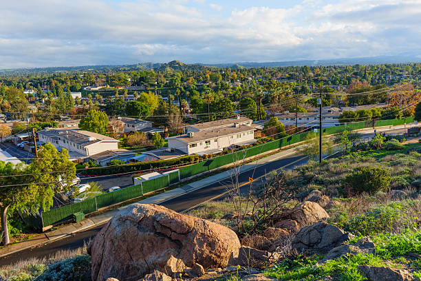 Picture of a neighborhood with the super bloom of poppies in Southern California.