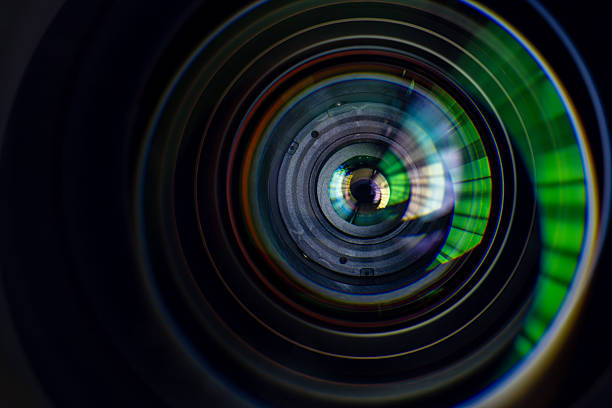 istock Close-up of Professional Camera Lens with Colorful Reflections 2260510732