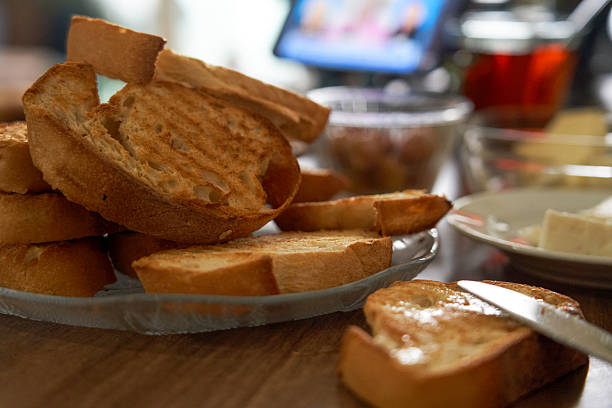 Slice Of Toasted Bread With Cheese And Butter