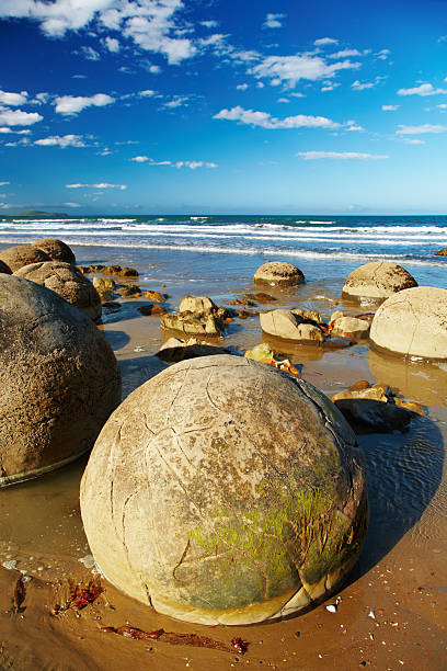 Famous Moeraki Boulders, natural phenomenon, New Zealand
