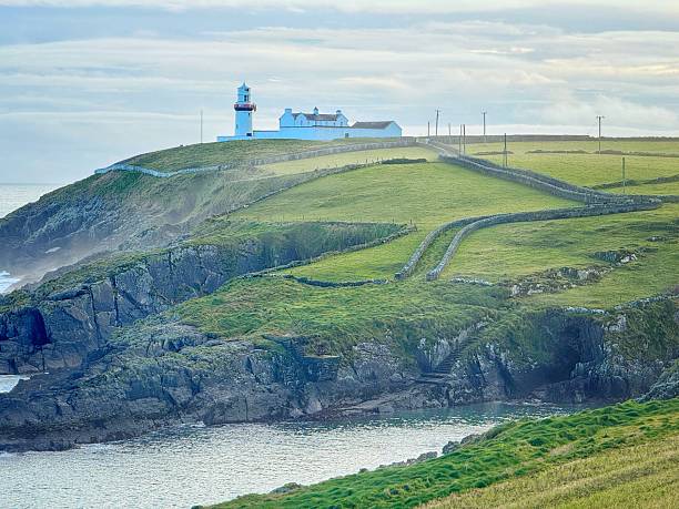 Galley Head Lighthouse an active 19th century lighthouse on the Wild Atlantic Way outside of Rosscarbery, County Cork, on the south coast of Ireland.