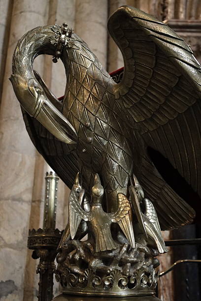 Durham cathedral, United Kingdom on September 09, 2025: View of Pelican Lectern inside the Durham Cathedral