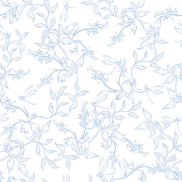 Beautiful wedding seamless pattern with flowers and leaves. Illustration