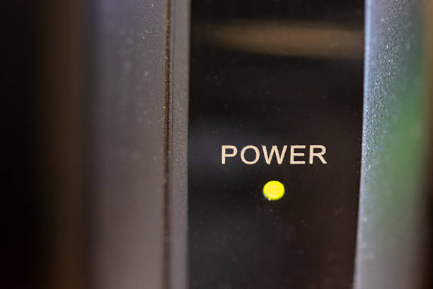 Yellow-green power light on the device