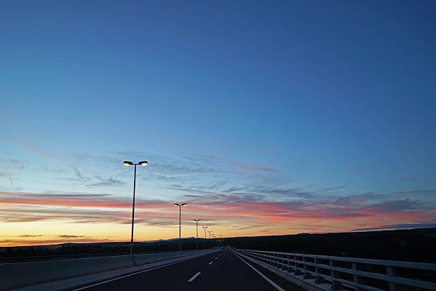 Road trip with skyscape- Europe