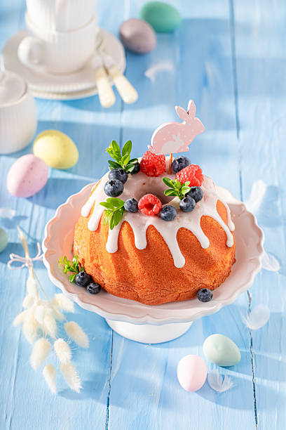 Sweet ring cake for Easter known as babovka cake.