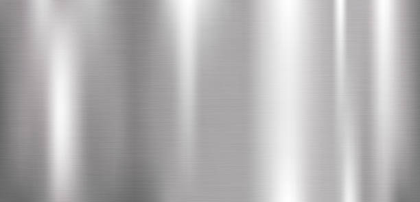 Brushed silver stainless steel texture with linear horizontal grain Brushed silver stainless steel texture with linear horizontal grain metal manufacturing stock illustrations