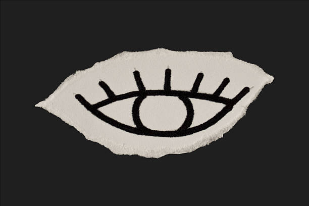 Black And White Vintage Ripped Paper Eye Doodle