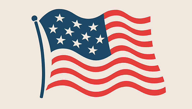 American flag and USA symbol. United States flag with stars and stripes. Patriotic American flag for USA national holidays. United States of America national USA symbol. Vector Illustration