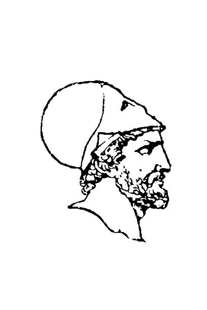 King Leonidas I of Sparta, monarch in warrior attire, immortalized by the Battle of Thermopylae, old vintage illustration, 1897.