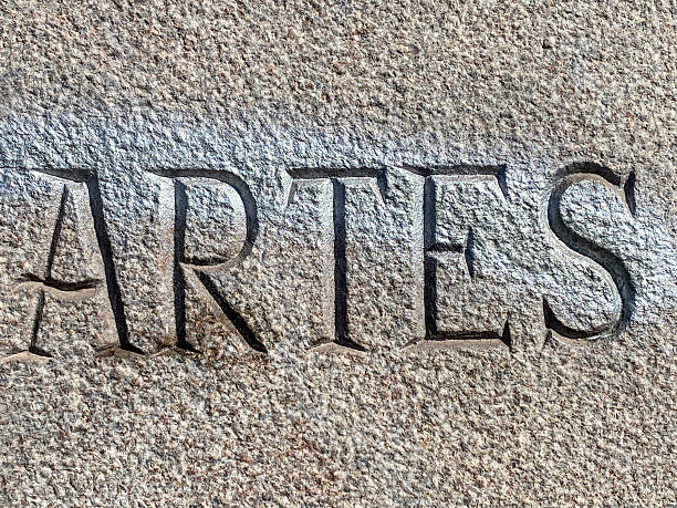 Close-up front view of the word \