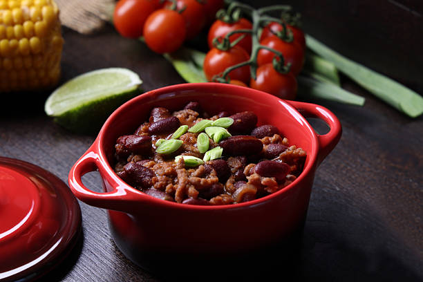 Spicy hot Chili con Carne Mexican cuisine