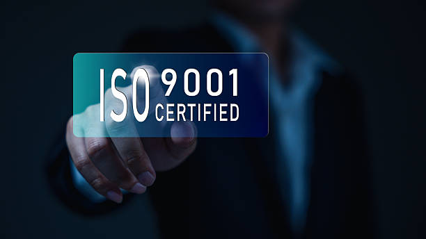 istock Business professional pressing ISO 9001 certified virtual button, representing quality management system, international standard compliance and corporate certification concept. iso9001, iso, certified 2260751606