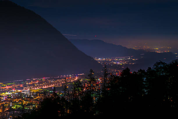 Mountains and hills in winter night evening in Bad Reichenhall 02 05 2026