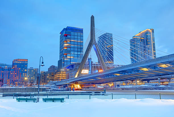 The Zakim is a cable-stayed bridge completed in 2003 across the Charles River in Boston, Massachusetts. The bridge and connecting tunnel were built as part of the Big Dig.