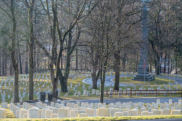 Gravestones in Bath New York Military Cemetery