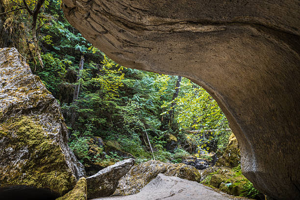 Located on northern Vancouver Island, the Little Huson Caves are known for its unique limestone rock formations.
