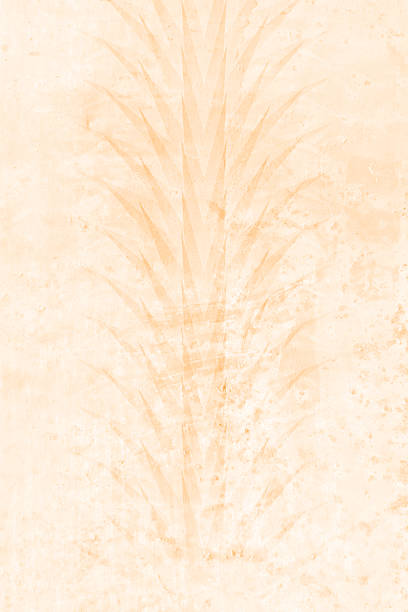 Bare dead tree trunk with leafless branches painted, watercolor or oil painting on old weathered beige brown vertical vector background. Apt for concept of death, horror, autumn, barren, drought, spooky, forest.