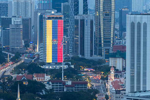 09 February 2026, Kuala Lumpur.Located directly behind Independence Square, the building features a prominently lit Federal Territories flag on its upper exterior. Independence Square is the historic site where Malaysia’s independence was declared in 1957 and remains a key ceremonial space in the capital. The illuminated flag reinforces the civic importance of this area within central Kuala Lumpur.