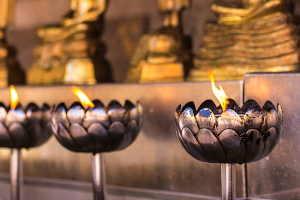Candle in Wat Phar That Doi Suthep, Thai temple in Chiangmai Thailand