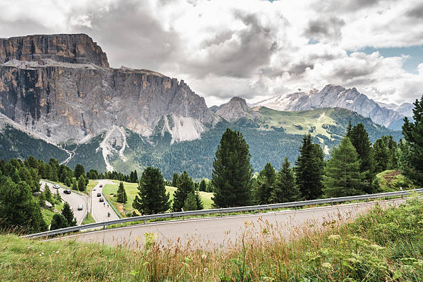 panoramic view of italian alps in summer