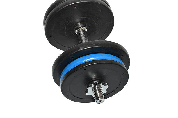 A collapsible dumbbell, a piece of sports equipment for strength training. The dumbbell is isolated on a white background.