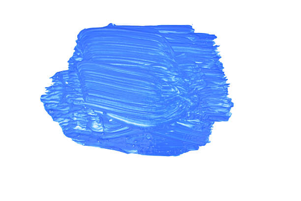 Blue watercolor paint spot isolated on white background.