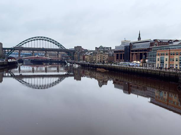 Architectural view of city streets in Newcastle upon Tyne, England, UK