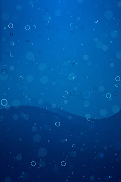This vibrant abstract underwater background features various sizes of bubbles and translucent rings floating amidst a deep blue gradient, creating a tranquil and refreshing scene that is perfect for summer-themed designs, presentations, or digital wallpapers for your projects.