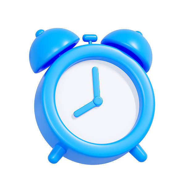 istock 3D blue alarm clock icon isolated on white background 2260944568