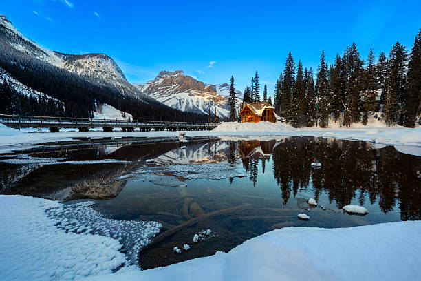 Winter at Emerald Lake, Yoho National Park, British Columbia, Canada