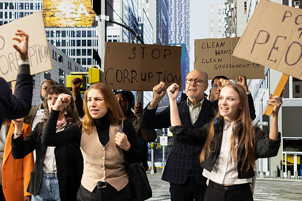 istock Protesters involved in non-violent rally against corrupted government 2260971754