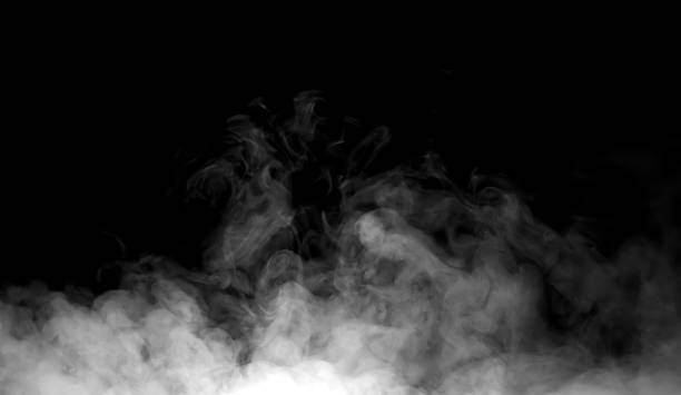 istock White smoke and fog rising on black background, realistic vapor cloud effect, abstract atmospheric texture for design overlay, cinematic mood, mystery concept and dramatic visual background. 2260977214