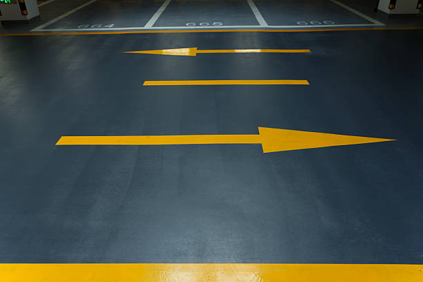 Orange ground direction signs