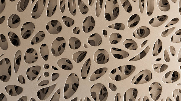 3D rendering of an abstract golden structure. The visual features a complex Voronoi-style mesh with organic, flowing perforations that reveal deep layers of warm gold and soft shadows. This biomorphic pattern represents premium materials, generative jewelry design, and high-end architectural concepts. With its elegant aesthetic and soft metallic lighting, it is ideal for luxury branding, upscale product packaging, fashion backgrounds, and contemporary digital art projects focusing on structural elegance and wealth.