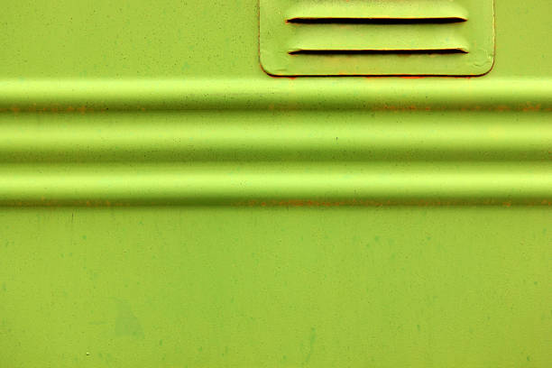 Textured Green Metal Panel with Industrial Vent