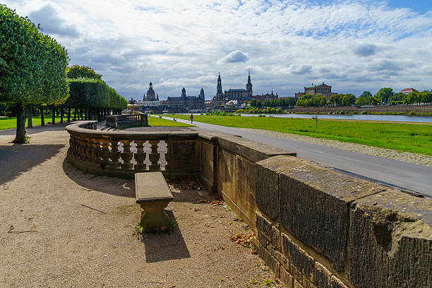 Panoramic Skyline of Dresden with River Elbe in the foreground and Frauenkirche, Hofkirche and Semper opera house. Need more: