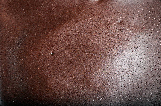 Chocolate texture top view, Brown cocoa background
